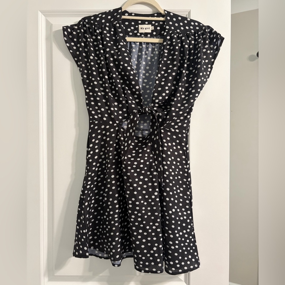Black and White Polka Dot Mini Dress
